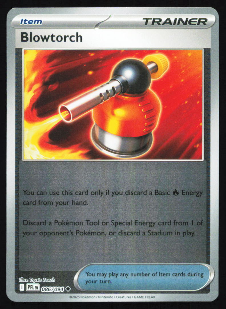 Pokemon TCG ME02: Phantasmal Flames - Blowtorch Uncommon Reverse Holo 086/094 NM