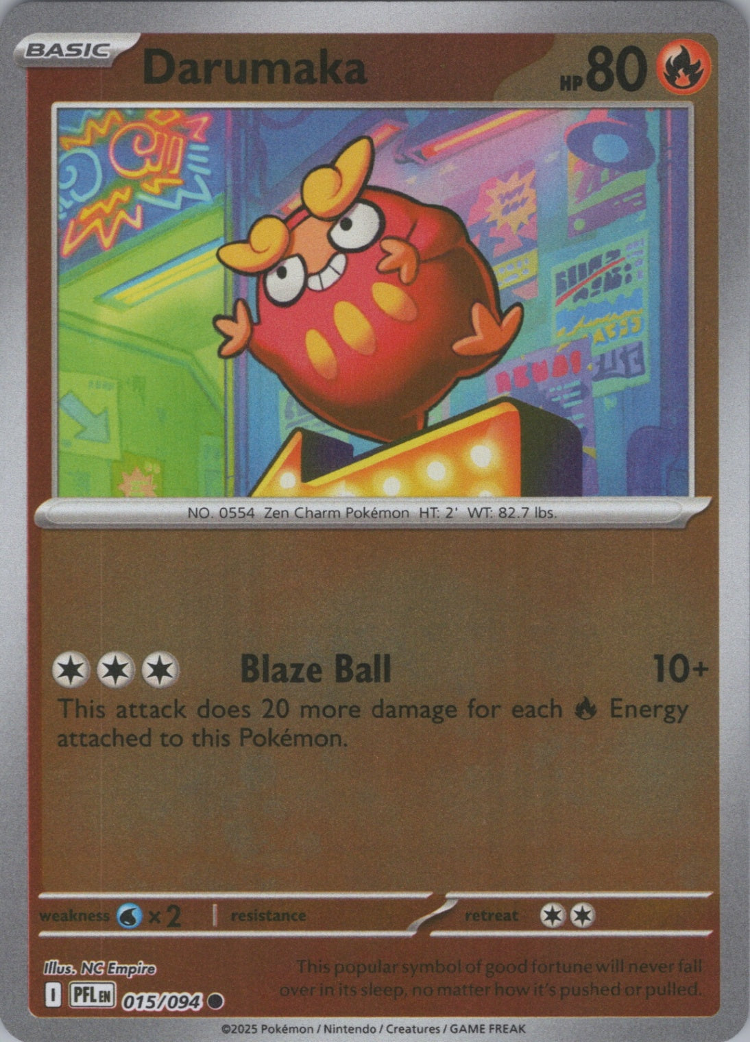 Pokemon TCG ME02: Phantasmal Flames - Darumaka Common Reverse Holo 015/094 NM