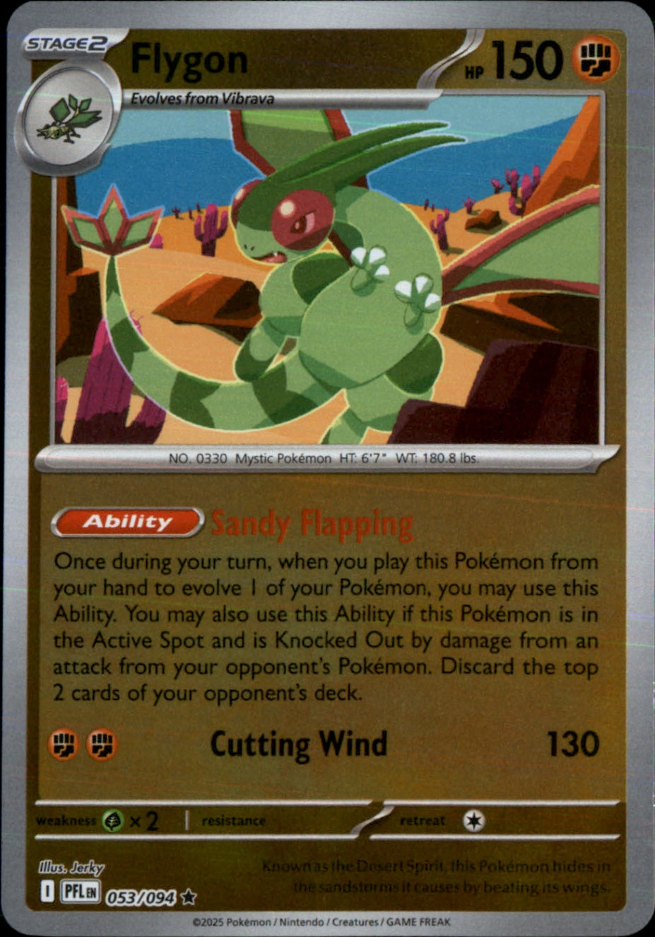 Pokemon TCG ME02: Phantasmal Flames - Flygon Rare Reverse Holo 053/094 NM