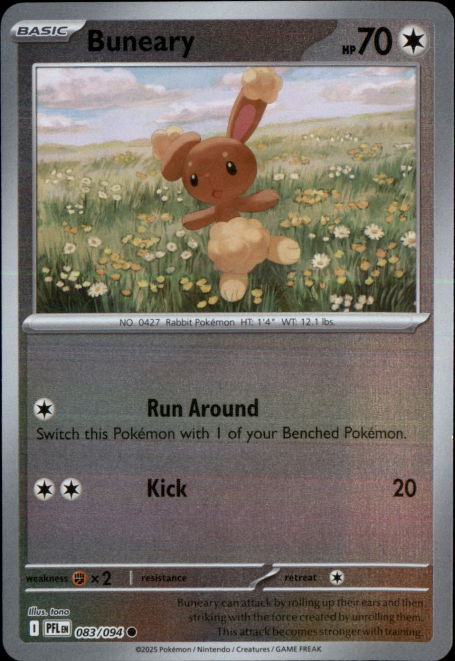 Pokemon TCG ME02: Phantasmal Flames - Buneary Common Reverse Holo 083/094 NM