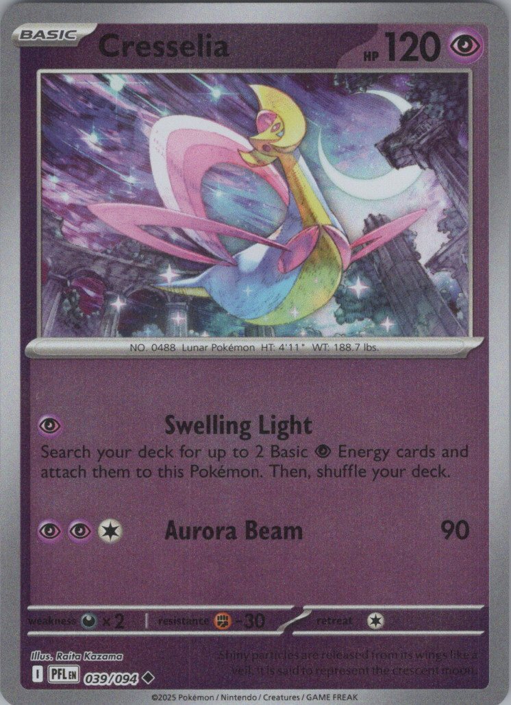 Pokemon TCG ME02: Phantasmal Flames - Cresselia Uncommon Reverse Holo 039/094 NM