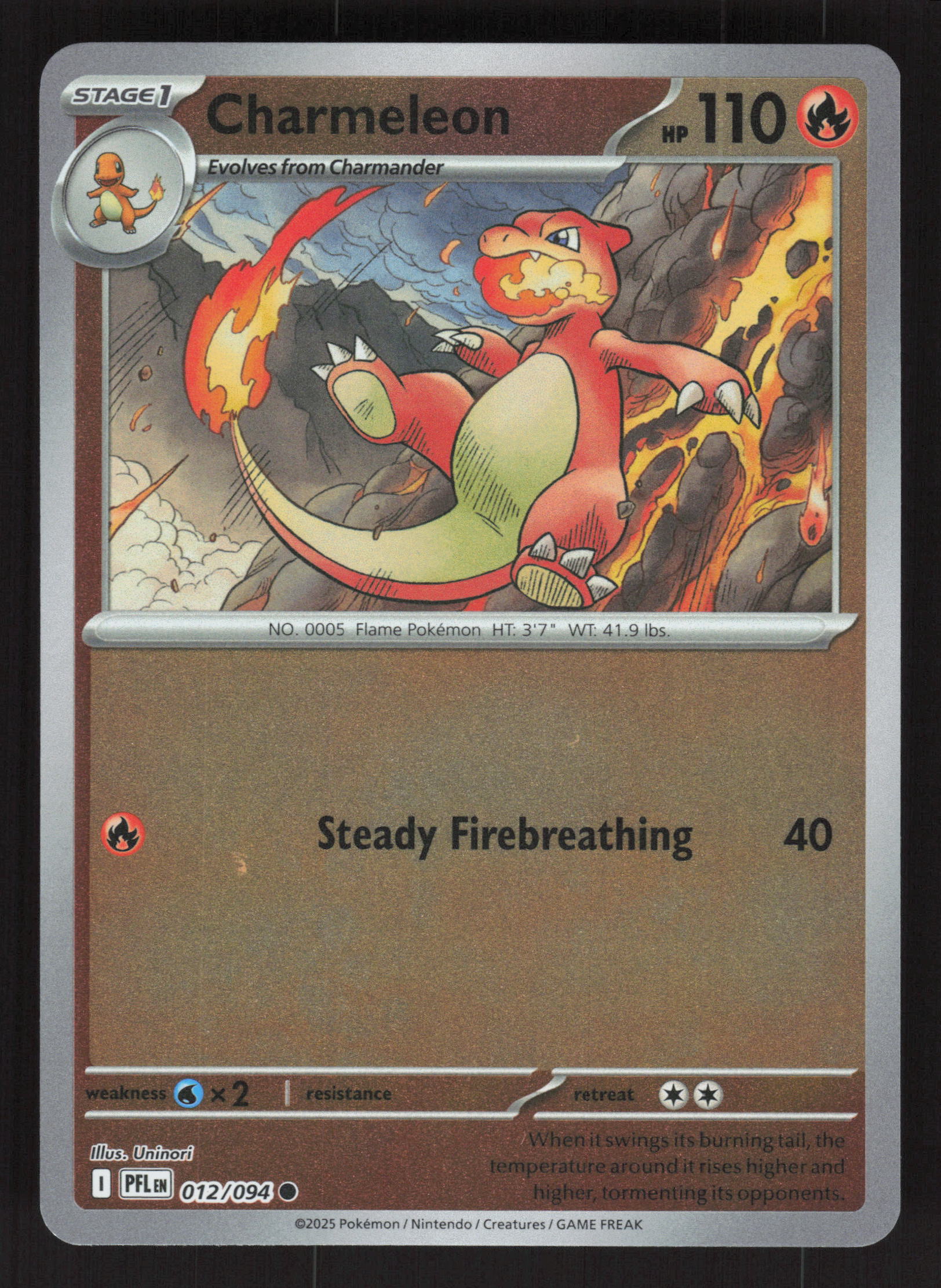 Pokemon TCG ME02: Phantasmal Flames - Charmeleon Common Reverse Holo 012/094 NM