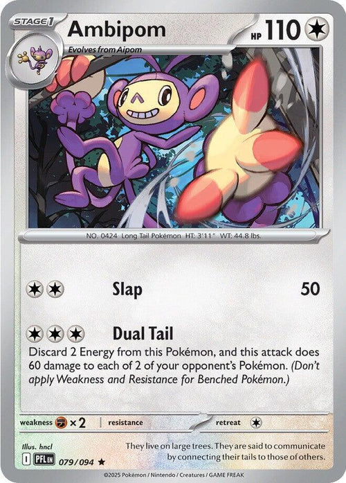 Pokemon TCG ME02: Phantasmal Flames - Ambipom Rare Holo 079/094 NM