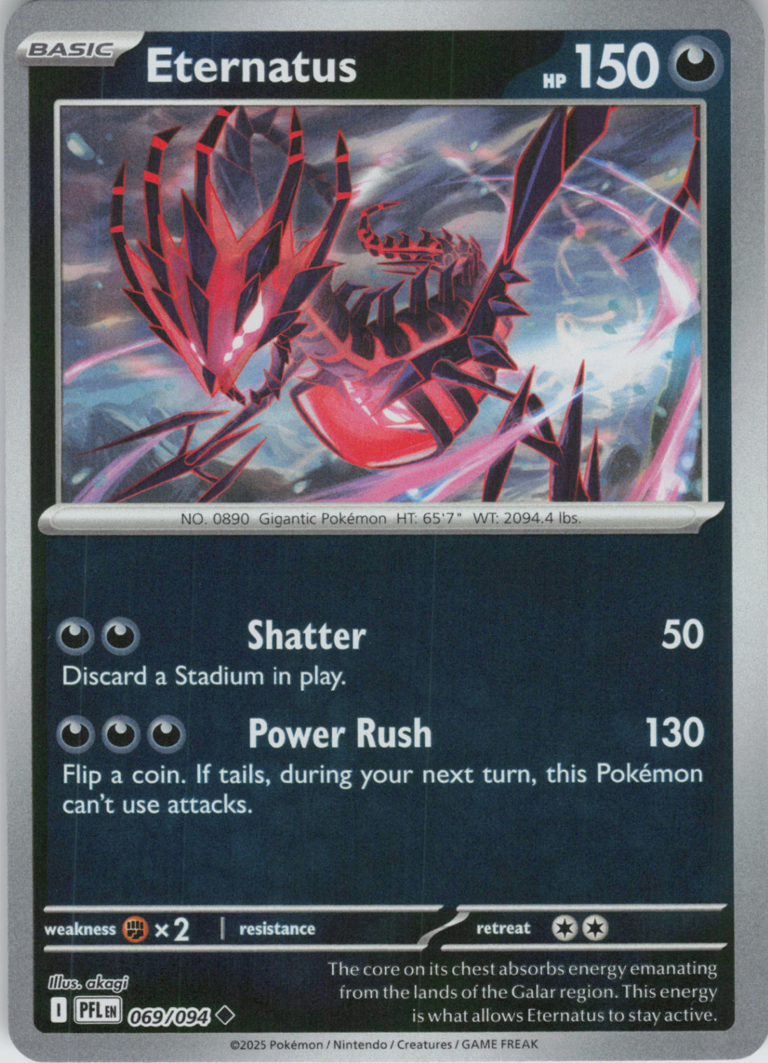 Pokemon TCG ME02: Phantasmal Flames - Eternatus Uncommon Reverse Holo 069/094 NM