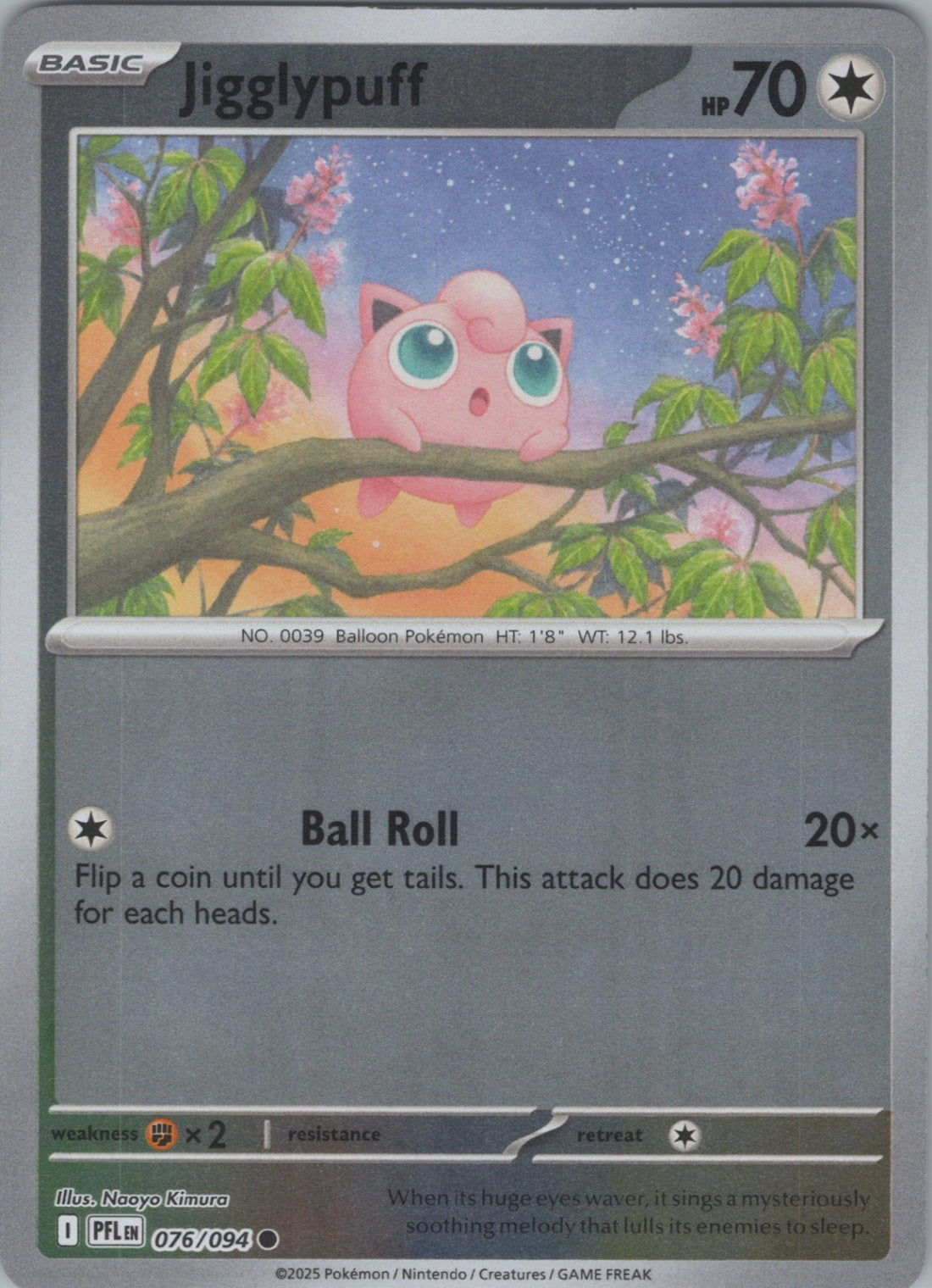 Pokemon TCG ME02: Phantasmal Flames - Jigglypuff Common Reverse Holo 076/094 NM