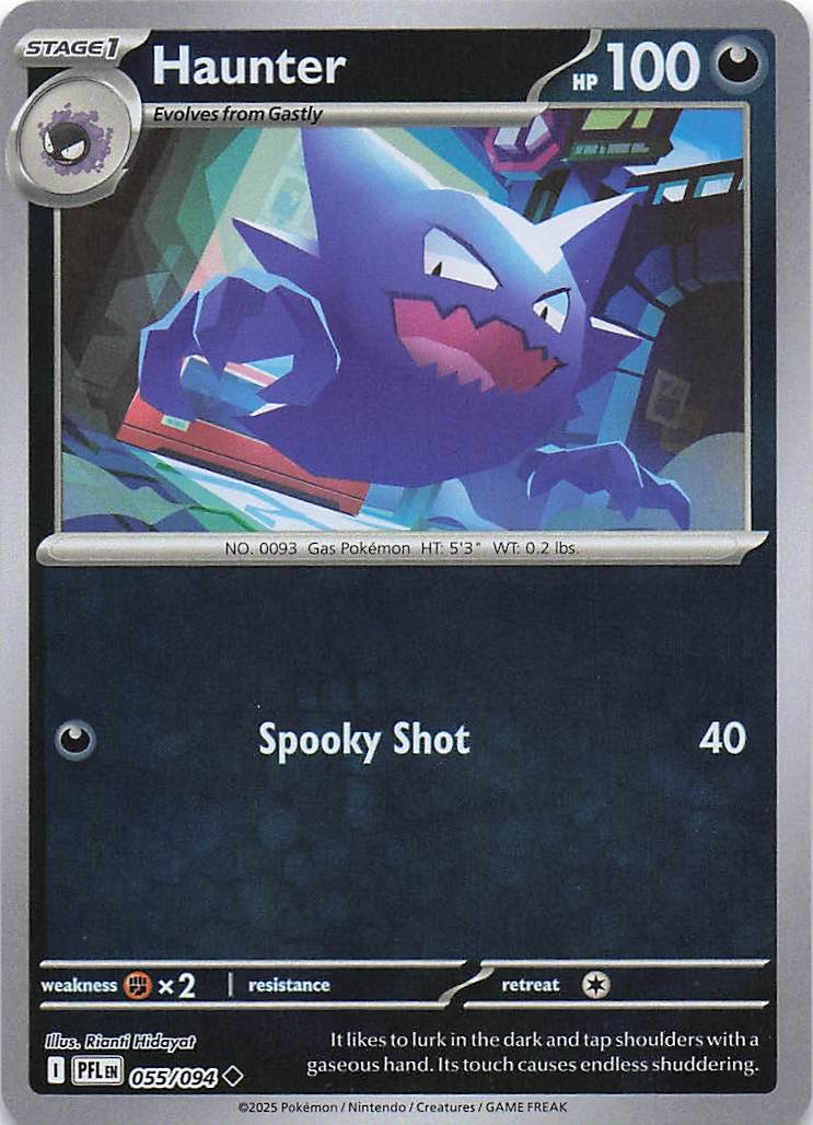 Pokemon TCG ME02: Phantasmal Flames - Haunter Uncommon Reverse Holo 055/094 NM