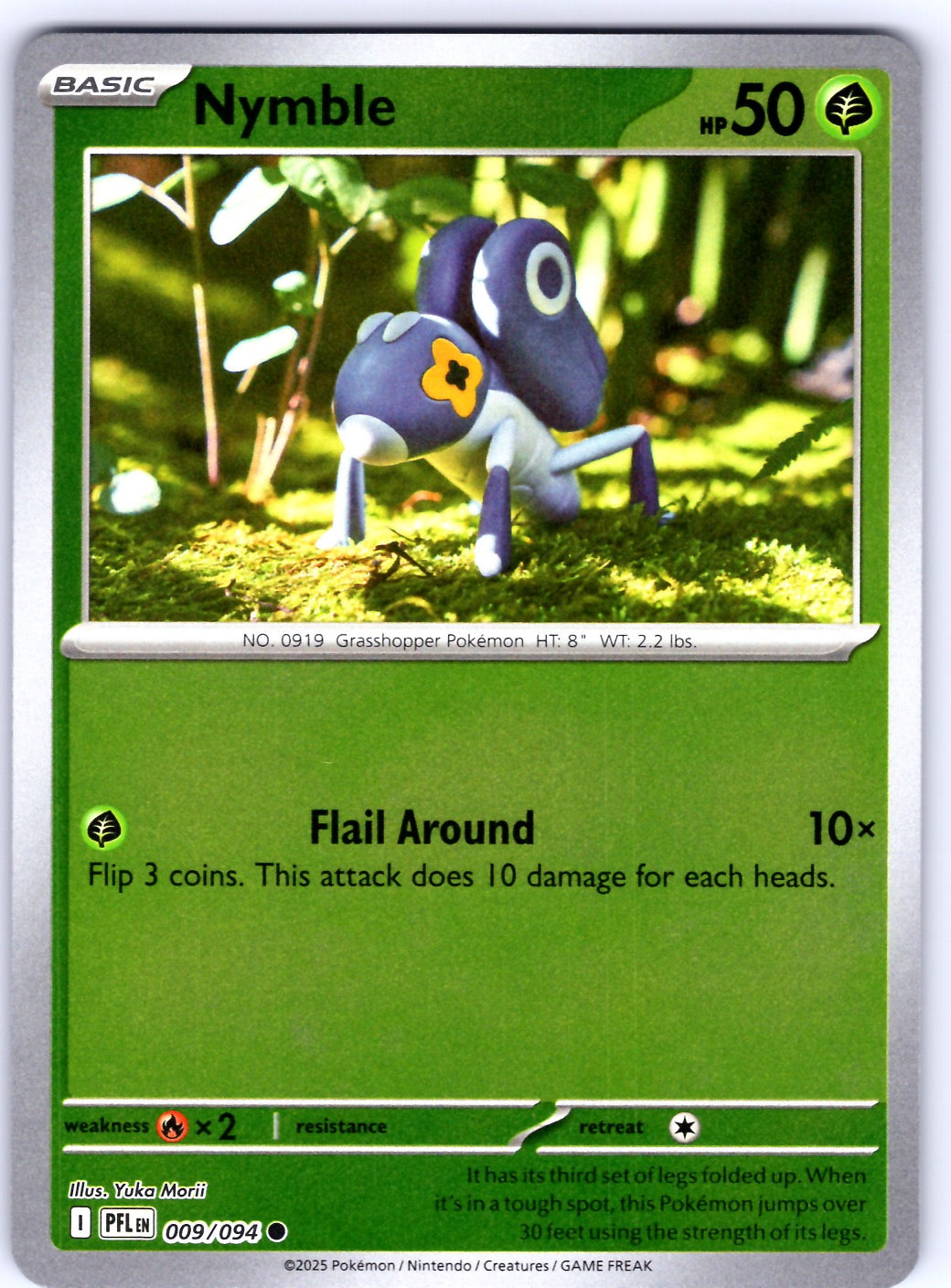 Pokemon TCG ME02: Phantasmal Flames - Nymble Common Reverse Holo 009/094 NM