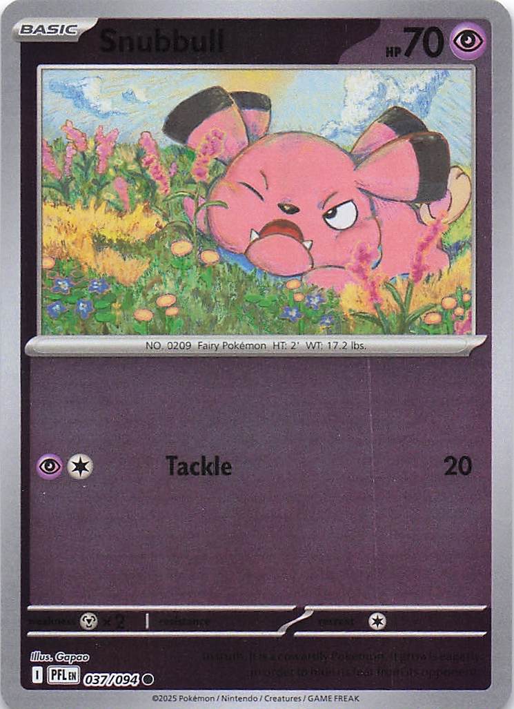 Pokemon TCG ME02: Phantasmal Flames - Snubbull Common Reverse Holo 037/094 NM
