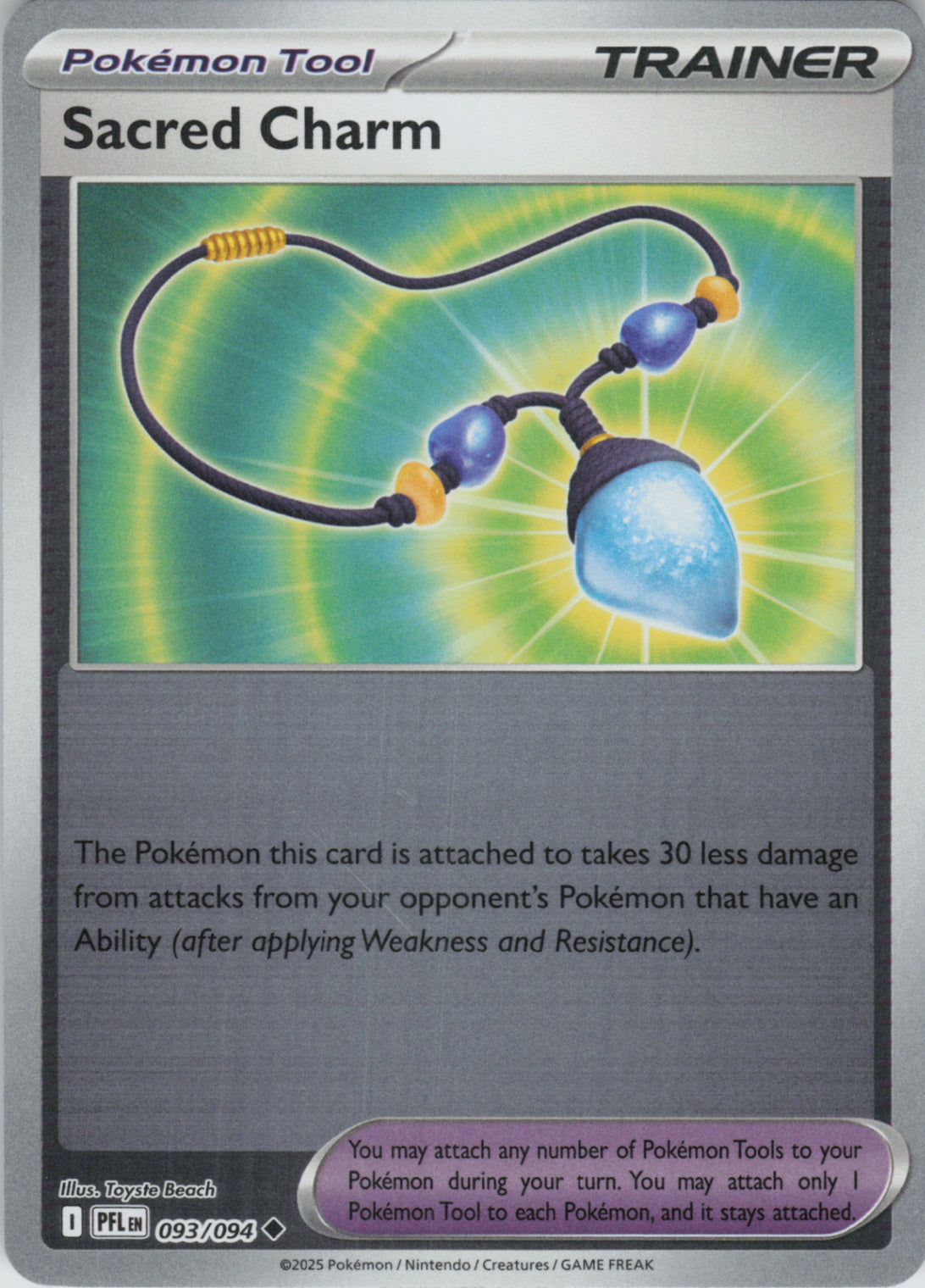 Pokemon TCG ME02: Phantasmal Flames - Sacred Charm Uncommon Reverse Holo 093/094