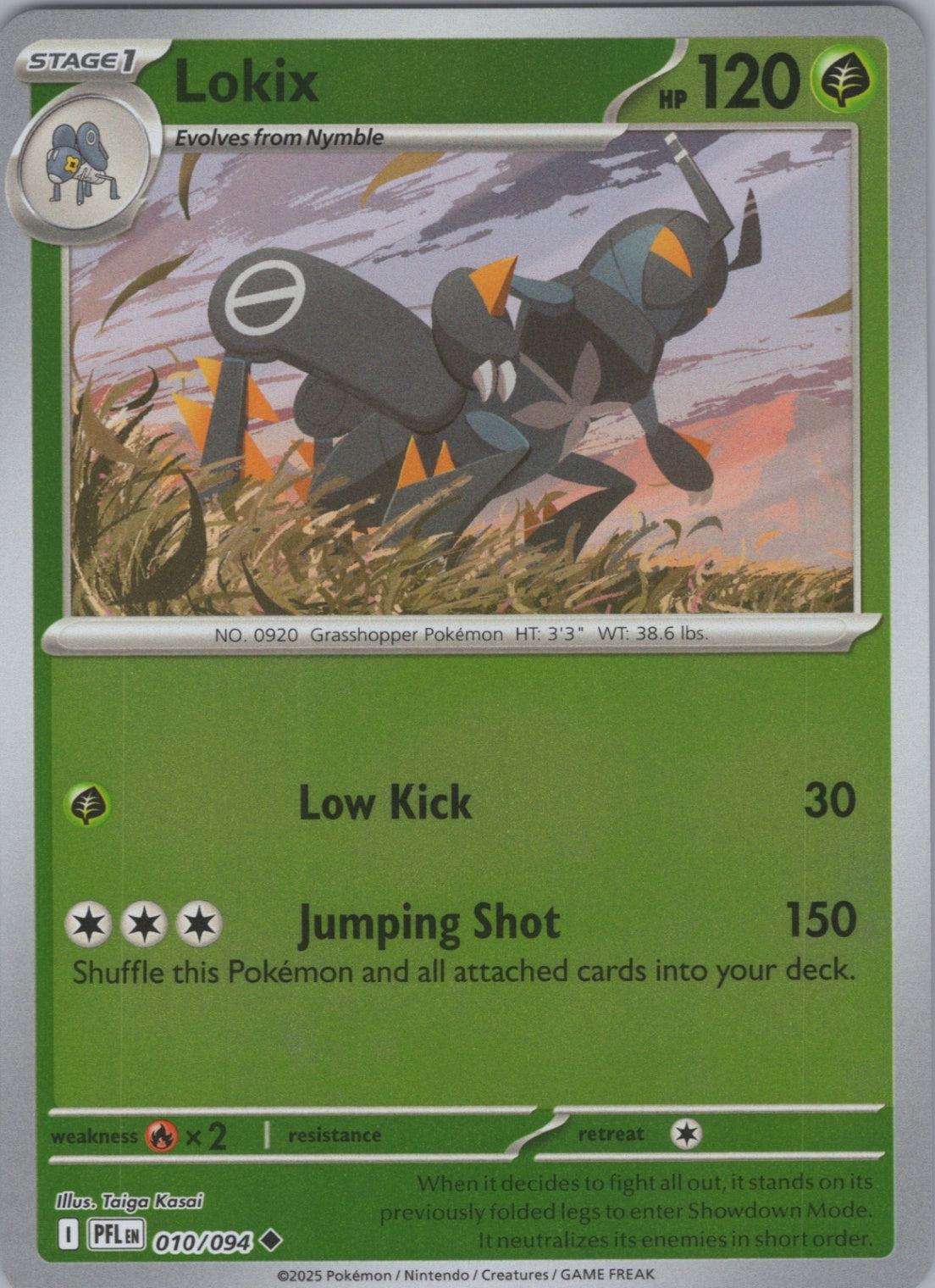 Pokemon TCG ME02: Phantasmal Flames - Lokix Uncommon Reverse Holo 010/094 NM